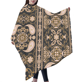 Personality  Seamless Pattern In Ethnic Traditional Style. Hair Cutting Cape