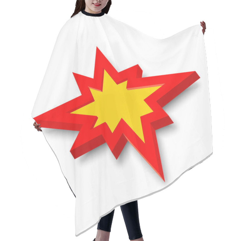 Personality  Bang Explosion Sign With 3D Style And Shadow Hair Cutting Cape