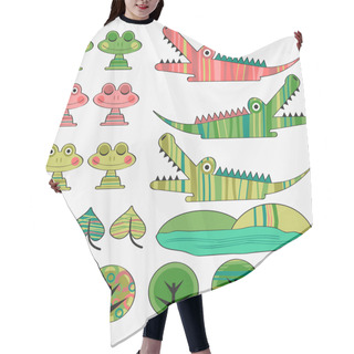 Personality  Frog And Crocodile Cute Childish Set Hair Cutting Cape