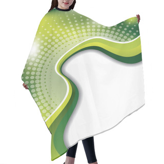 Personality  Cool Green Backdrop With Waves And Halftones Hair Cutting Cape