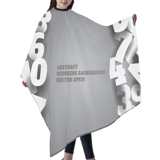 Personality  Vector Abstract Gray Background With 3d Numbers Hair Cutting Cape