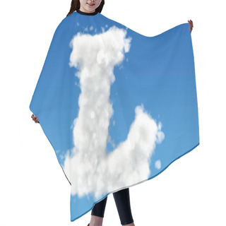 Personality  Letter L, Alphabet From Clouds In The Sky. 3D Rendering Hair Cutting Cape