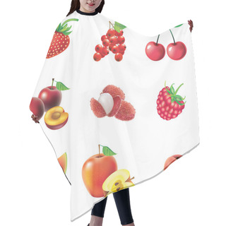 Personality  Set Of Red Fruits And Berries Hair Cutting Cape