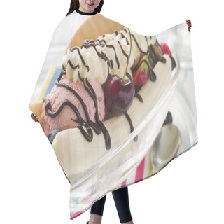 Personality  Banana Split Sundae Hair Cutting Cape