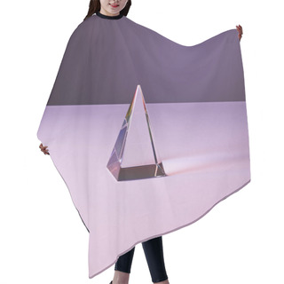 Personality  Crystal Transparent Pyramid With Light Reflection On Violet And Purple Background Hair Cutting Cape