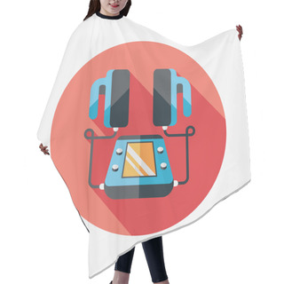 Personality  Heart Defibrillator Flat Icon With Long Shadow Hair Cutting Cape