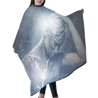 Personality  Man With Conceptual Spiritual Body Art Hair Cutting Cape