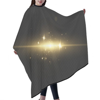 Personality  Christmas Light Effect. Sparkling Magical Dust Particles.The Dust Sparks And Golden Stars Shine With Special Light.  Hair Cutting Cape