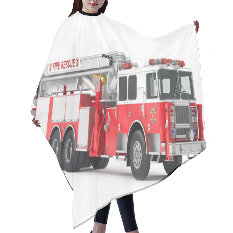 Personality  Fire Truck Isolated Hair Cutting Cape