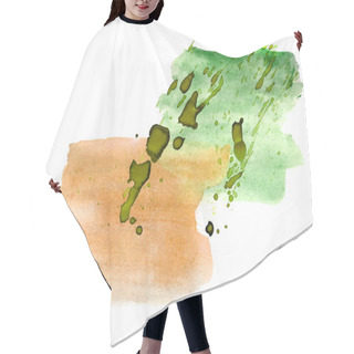 Personality  Background Watercolour Green, Brown Brush Texture Isolated On Wh Hair Cutting Cape