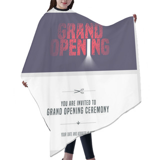 Personality  Grand Opening Vector Illustration, Invitation Card For New Store. Template Banner, Design Element For Opening Ceremony, Red Ribbon Cutting Event Hair Cutting Cape