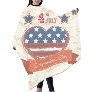 Personality  Vector Independence Day Poster. Retro Vintage Version Hair Cutting Cape