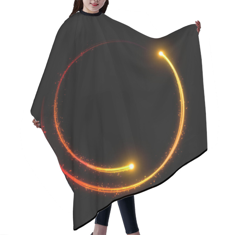 Personality  Golden Light Streak Forming A Circle Hair Cutting Cape