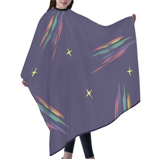 Personality  Seamless Pattern With Stars And Northern Lights Hair Cutting Cape