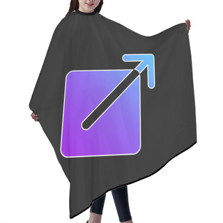 Personality  Black Square Button With An Arrow Pointing Out To Upper Right Blue Gradient Vector Icon Hair Cutting Cape