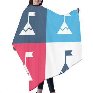 Personality  Achievement Blue And Red Four Color Minimal Icon Set Hair Cutting Cape