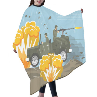 Personality  Military Army Battle Environment Flat Poster Hair Cutting Cape