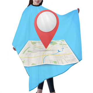 Personality  Folded Maps With Color Point Markers Hair Cutting Cape