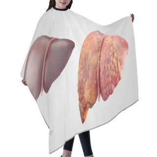 Personality  Realistic Illustration Of Healthy And Sick Human Livers Hair Cutting Cape