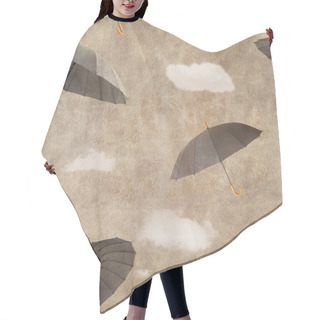 Personality  Fun Flying Umbrellas On Grungy Background Seamless Pattern Hair Cutting Cape