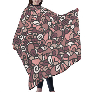 Personality  Seamless Floral Hand-drawn Pattern Hair Cutting Cape