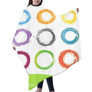 Personality  Set Of Bright Grunge Circles Hair Cutting Cape