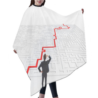 Personality  Businessman In Front Of A Maze Hair Cutting Cape