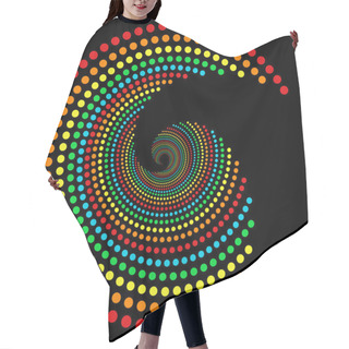 Personality  Rainbow Dots Spiral 2 Hair Cutting Cape