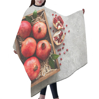Personality  Juicy And Ripe Pomegranates In The Box Hair Cutting Cape