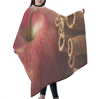 Personality  Red Apple And Cinnamon Sticks Hair Cutting Cape