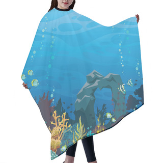 Personality  Coral Reef With Fish And Arch. Underwater Sea. Hair Cutting Cape
