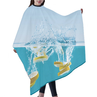 Personality  Lemon Slices Falling Into Water With Splashes Hair Cutting Cape