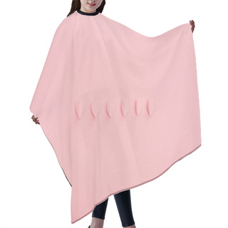 Personality  Top View Of Pink Paper Hearts On Pink Background Hair Cutting Cape
