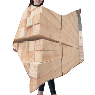 Personality  Many Folded Wooden Planks In A Warehouse With A Forest Hair Cutting Cape