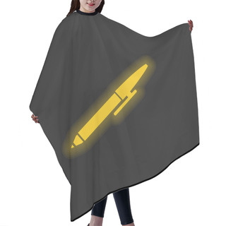 Personality  Ballpoint Pen Yellow Glowing Neon Icon Hair Cutting Cape
