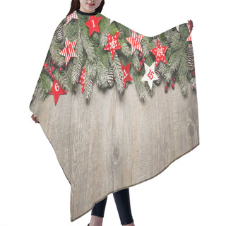 Personality  Fir Tree  Branches And Advent Calendar Hair Cutting Cape