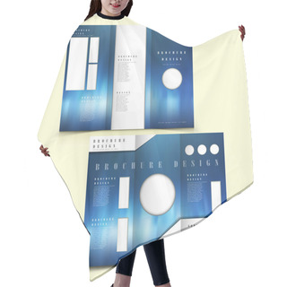 Personality  Vector Tri-fold Futuristic Style Brochure Layout Design Template Hair Cutting Cape