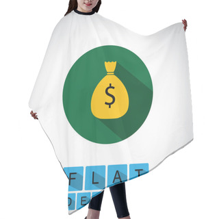 Personality  Flat Design Icon Of Cash Bag, Saving Dollars - Vector Graphic Hair Cutting Cape