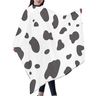 Personality  Cow Seamless Pattern. Black And White Cow Spots. Vector Hair Cutting Cape