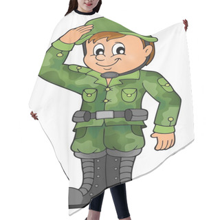 Personality  Male Soldier Theme Image 1 Hair Cutting Cape