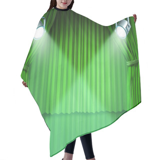 Personality  Spotlights On Green Velvet Cinema Curtains Hair Cutting Cape