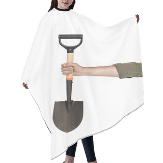 Personality  Man Holding Shovel Hair Cutting Cape