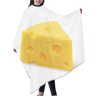 Personality  Triangular Piece Of Cheese. Vector Hair Cutting Cape