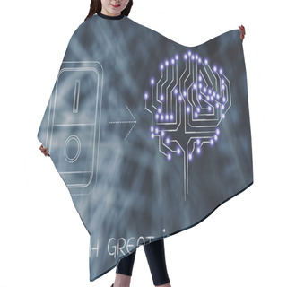 Personality  Artificial Brain With Switch Turned On Hair Cutting Cape