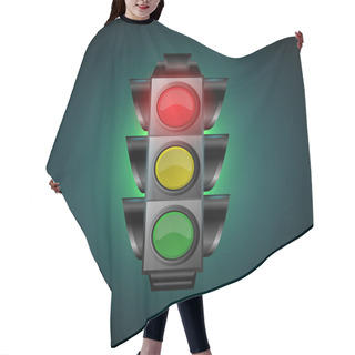 Personality  Vector Illustration Of Traffic Light Hair Cutting Cape