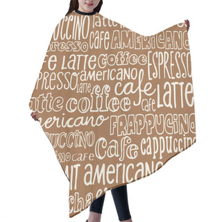 Personality  Hand Drawn Doodles Set Of Coffee Words Hair Cutting Cape