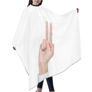 Personality  Person Showing Two Sign  Hair Cutting Cape
