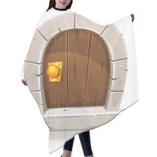 Personality  Cartoon Wooden And Stone Hobbit Door Hair Cutting Cape