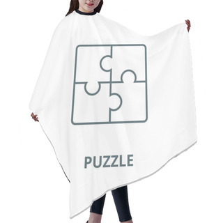Personality  Puzzle Vector Line Icon, Linear Concept, Outline Sign, Symbol Hair Cutting Cape
