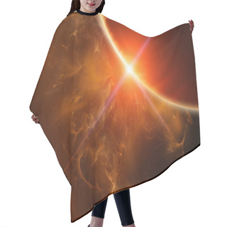 Personality  Gas Planet With Rising Star And Nebula On Background Hair Cutting Cape